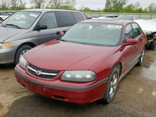 2G1WF52E859236190 - 2005 CHEVROLET IMPALA MAROON photo 2