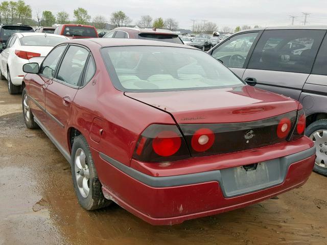 2G1WF52E859236190 - 2005 CHEVROLET IMPALA MAROON photo 3