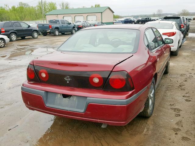 2G1WF52E859236190 - 2005 CHEVROLET IMPALA MAROON photo 4