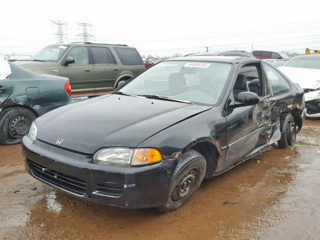 1HGEJ2228RL037761 - 1994 HONDA CIVIC DX BLACK photo 2