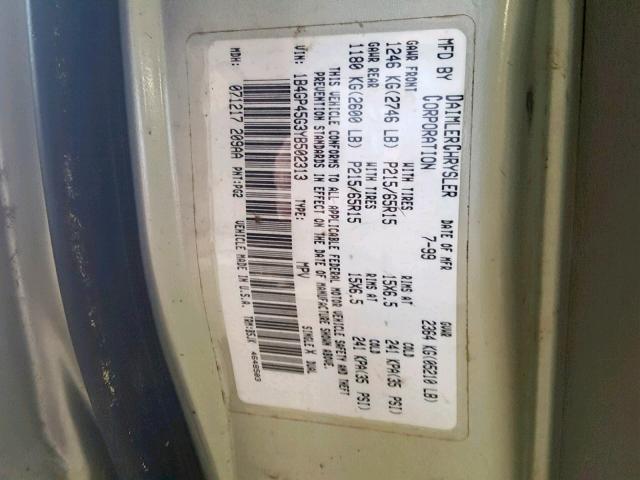 1B4GP45G3YB502313 - 2000 DODGE CARAVAN SE TAN photo 10