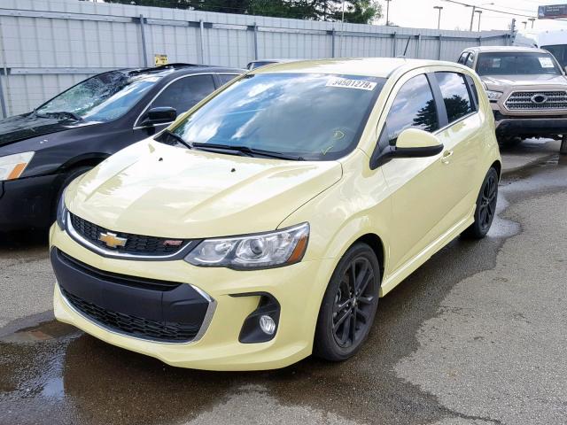 1G1JF6SB4H4105366 - 2017 CHEVROLET SONIC PREM YELLOW photo 2