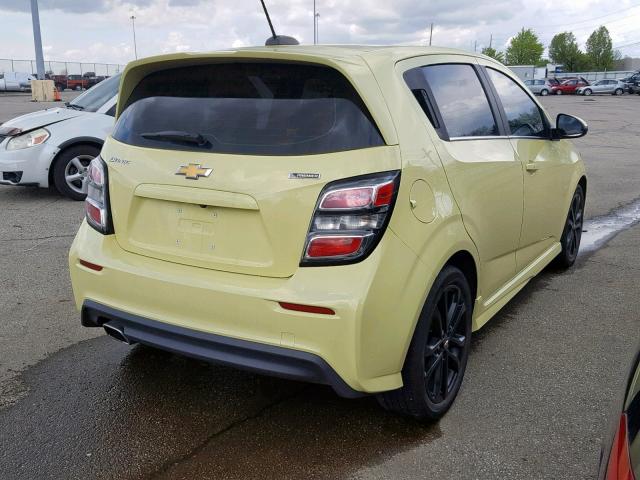 1G1JF6SB4H4105366 - 2017 CHEVROLET SONIC PREM YELLOW photo 4