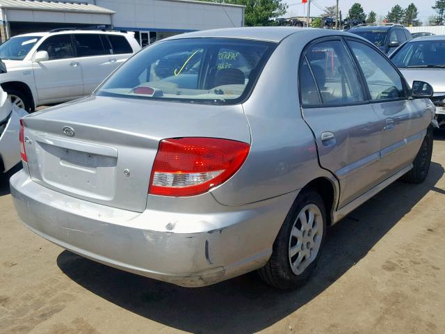 KNADC125736252964 - 2003 KIA RIO GRAY photo 4