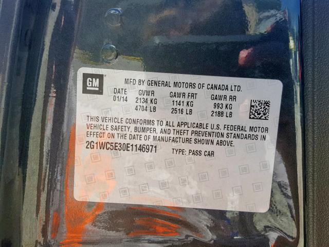 2G1WC5E30E1146971 - 2014 CHEVROLET IMPALA LIM GRAY photo 10