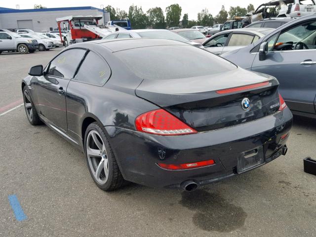 WBAEA5C57ACV93411 - 2010 BMW 650 I BLACK photo 3