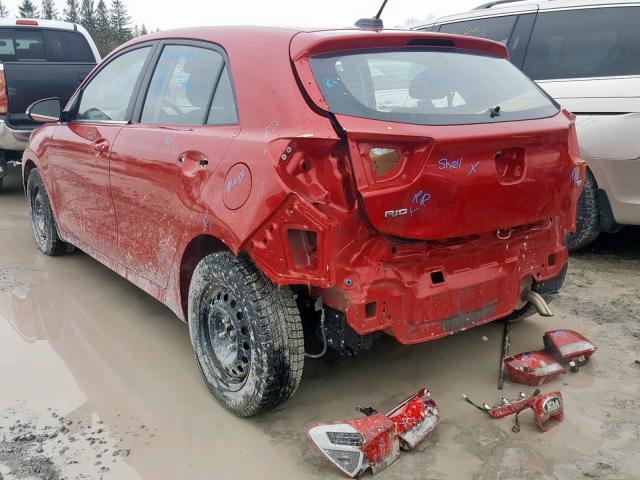 3KPA35AB0JE125758 - 2018 KIA RIO EX RED photo 3