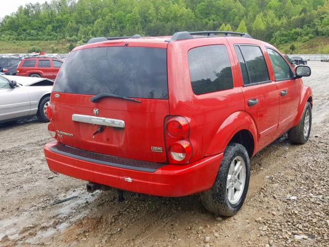 1D8HB48D25F605140 - 2005 DODGE DURANGO SL RED photo 4