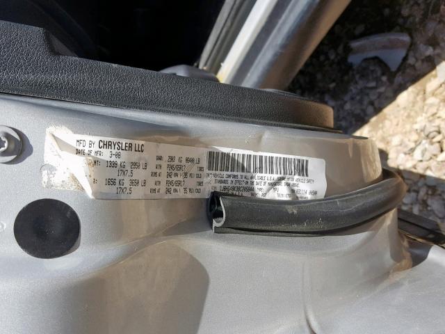 1J8HG48K38C205844 - 2008 JEEP COMMANDER SILVER photo 10