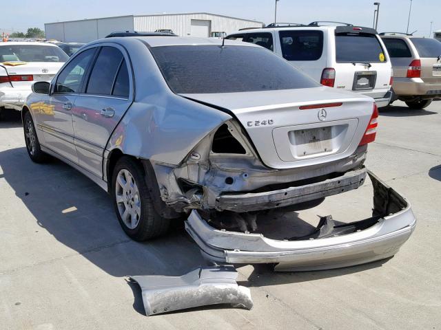 WDBRF61J45F603956 - 2005 MERCEDES-BENZ C 240 SILVER photo 3