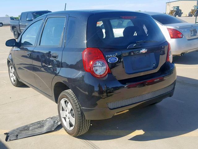 KL1TD6DE2AB088749 - 2010 CHEVROLET AVEO LS BLACK photo 3