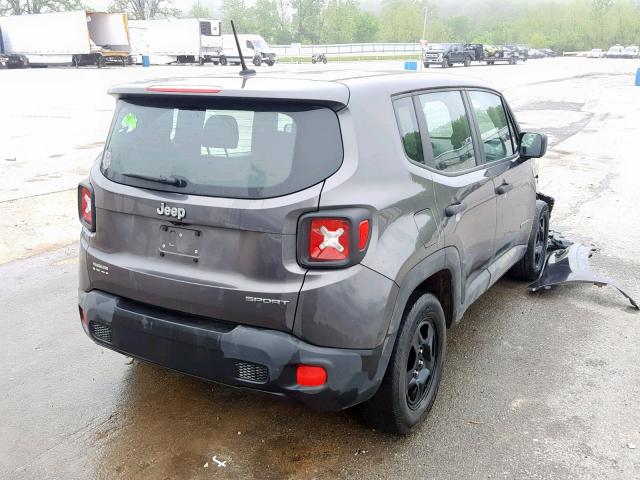 ZACCJAAW6GPC58790 - 2016 JEEP RENEGADE S ნაცრისფერი ფოტო 4