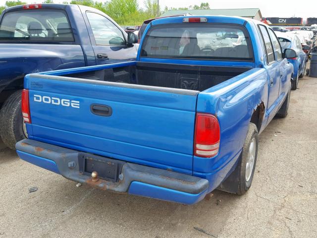 1B7GL2AX3YS717070 - 2000 DODGE DAKOTA QUA BLUE photo 4