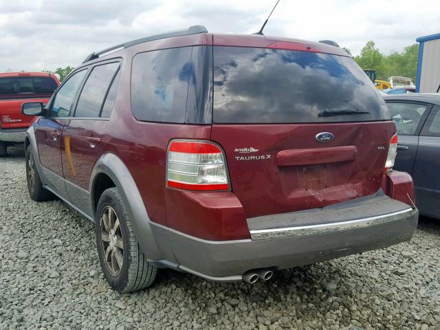 1FMDK02W88GA23215 - 2008 FORD TAURUS X S BURGUNDY photo 3