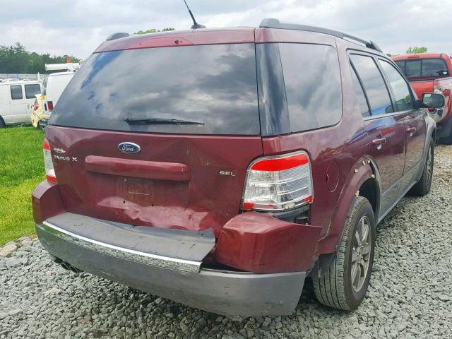 1FMDK02W88GA23215 - 2008 FORD TAURUS X S BURGUNDY photo 4