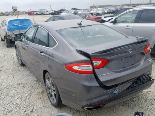 3FA6P0K97DR209054 - 2013 FORD FUSION TIT GRAY photo 3