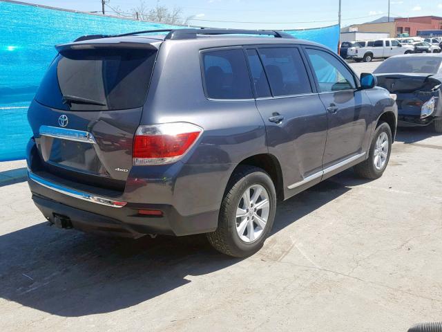 5TDBK3EH8DS211498 - 2013 TOYOTA HIGHLANDER CHARCOAL photo 4