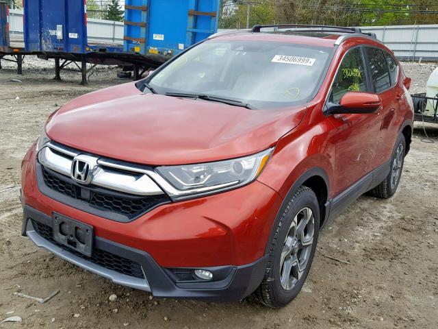 5J6RW2H81HL031998 - 2017 HONDA CR-V EXL RED photo 2