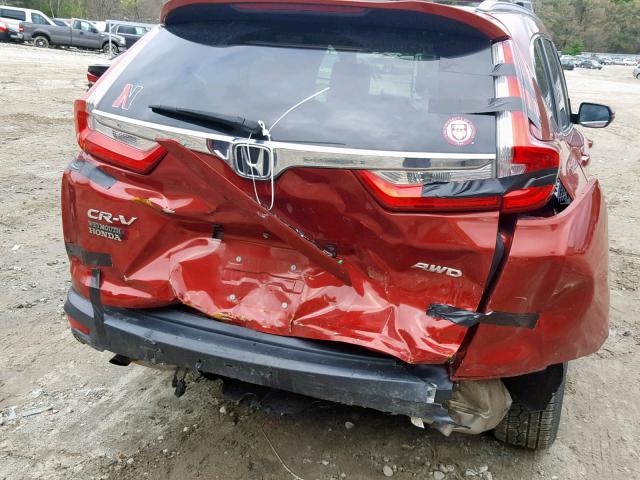 5J6RW2H81HL031998 - 2017 HONDA CR-V EXL RED photo 9