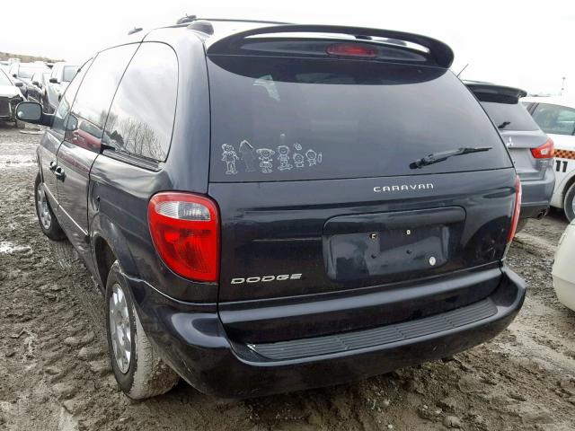 1D4GP25R25B383452 - 2005 DODGE CARAVAN SE BLACK photo 3