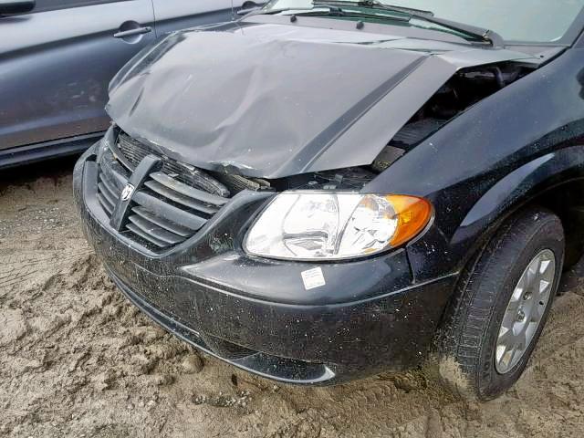 1D4GP25R25B383452 - 2005 DODGE CARAVAN SE BLACK photo 9