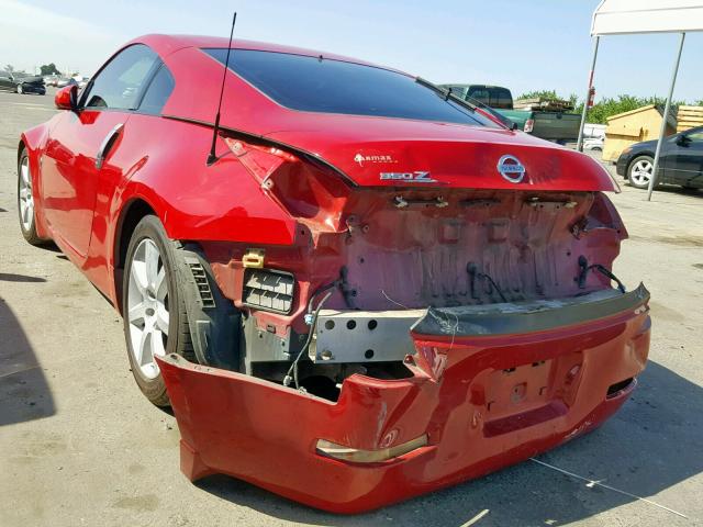 JN1AZ34E25M651327 - 2005 NISSAN 350Z COUPE RED photo 3