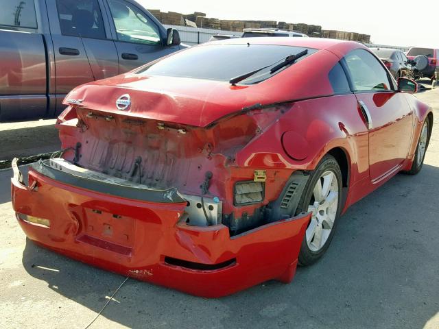 JN1AZ34E25M651327 - 2005 NISSAN 350Z COUPE RED photo 4