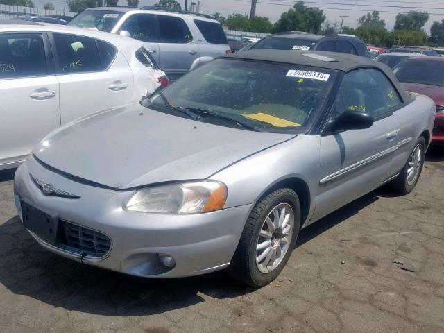 1C3EL55U91N671147 - 2001 CHRYSLER SEBRING LX SILVER photo 2