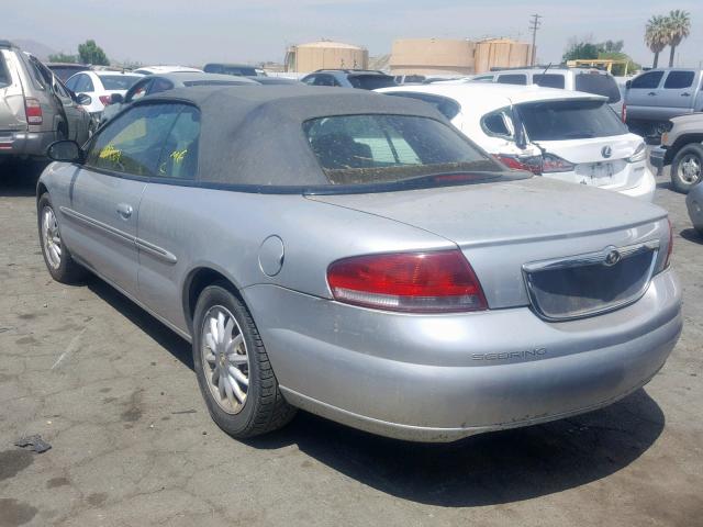 1C3EL55U91N671147 - 2001 CHRYSLER SEBRING LX SILVER photo 3