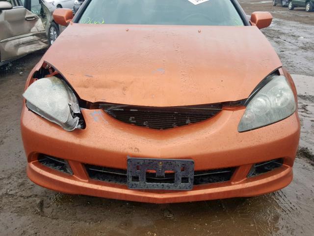 JH4DC530X5S003502 - 2005 ACURA RSX TYPE-S ORANGE photo 9