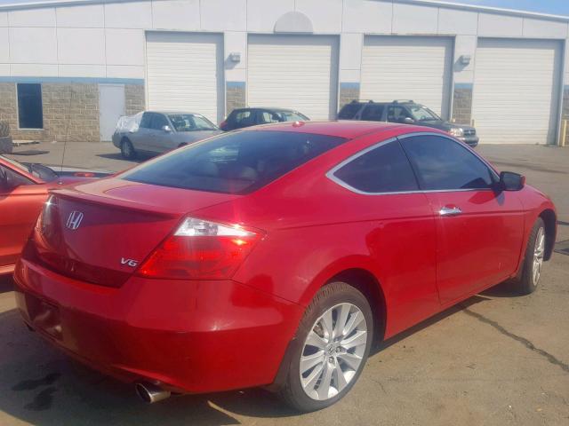 1HGCS22899A011335 - 2009 HONDA ACCORD EXL RED photo 4