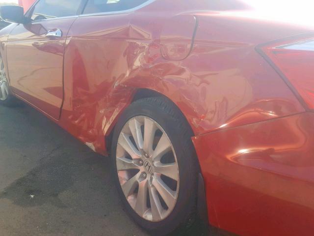 1HGCS22899A011335 - 2009 HONDA ACCORD EXL RED photo 9