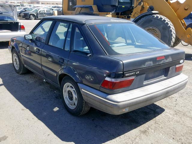 1FAPP9591JW357374 - 1988 FORD ESCORT LX BLACK photo 3