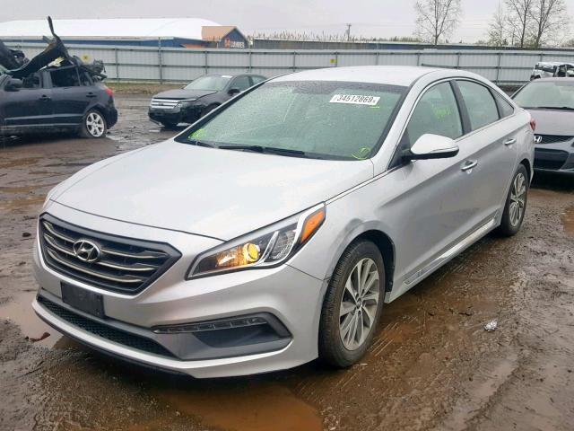 5NPE34AF3FH040737 - 2015 HYUNDAI SONATA SPO SILVER photo 2