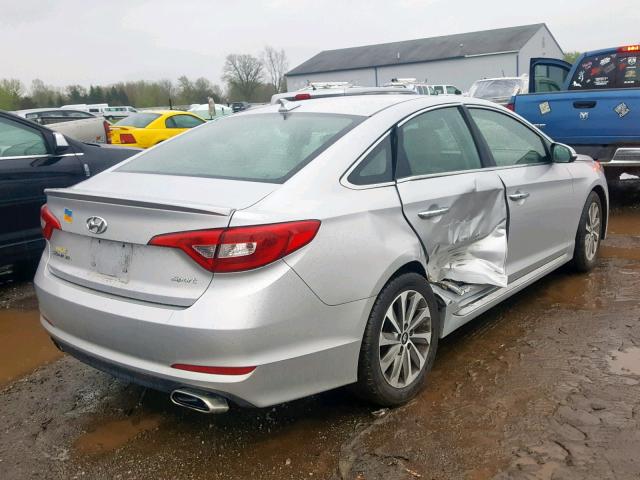 5NPE34AF3FH040737 - 2015 HYUNDAI SONATA SPO SILVER photo 4