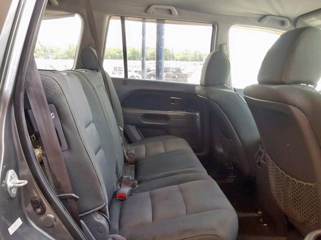 5FNYF28288B007522 - 2008 HONDA PILOT VP GRAY photo 6