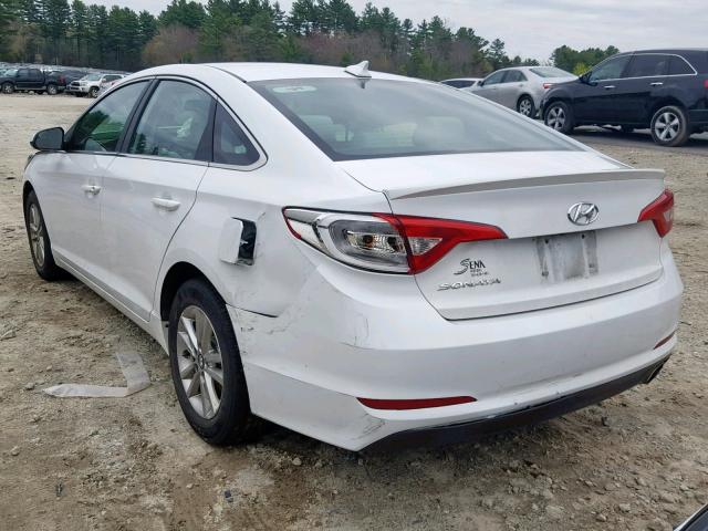 5NPE24AF1GH342158 - 2016 HYUNDAI SONATA SE WHITE photo 3