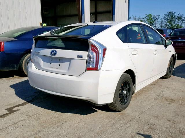 JTDKN3DU3E0369869 - 2014 TOYOTA PRIUS WHITE photo 4