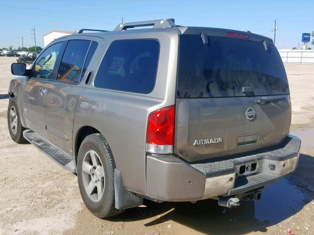 5N1BA08A07N723231 - 2007 NISSAN ARMADA SE TAN photo 3