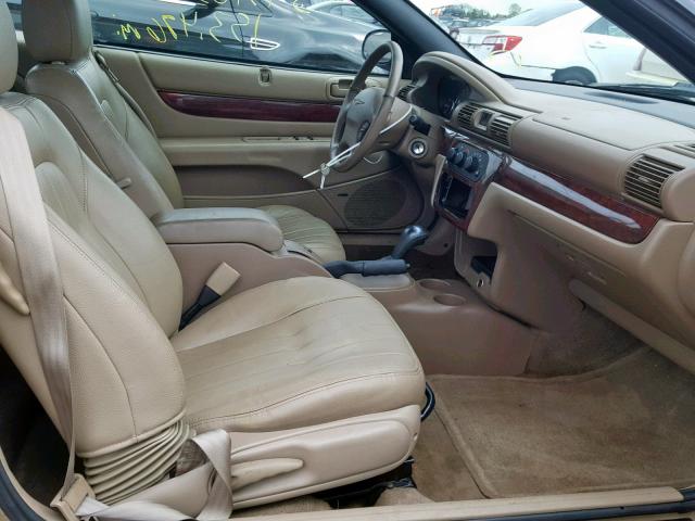 1C3EL55U11N603263 - 2001 CHRYSLER SEBRING LX GOLD photo 5