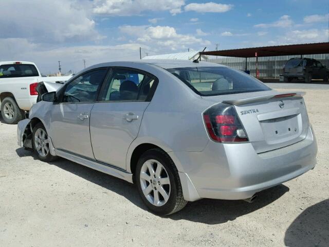 3N1AB6AP9CL707380 - 2012 NISSAN SENTRA 2.0 SILVER photo 3