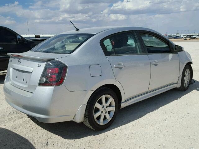 3N1AB6AP9CL707380 - 2012 NISSAN SENTRA 2.0 SILVER photo 4