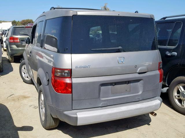 5J6YH285X4L013604 - 2004 HONDA ELEMENT EX GRAY photo 3