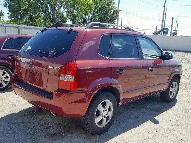 KM8JM12B35U121369 - 2005 HYUNDAI TUCSON GL BURGUNDY photo 4