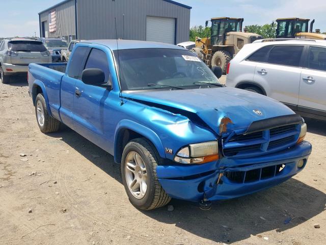 1B7GL22Z2YS657220 - 2000 DODGE DAKOTA BLUE photo 1