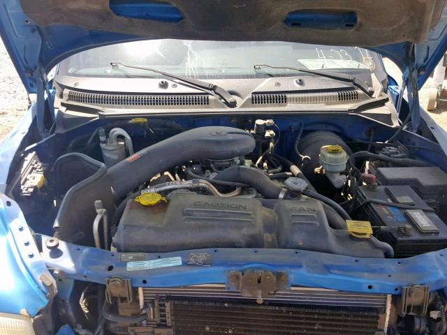 1B7GL22Z2YS657220 - 2000 DODGE DAKOTA BLUE photo 7