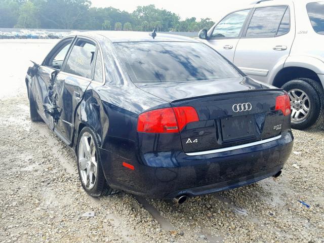 WAUEF78E97A241831 - 2007 AUDI A4 S-LINE BLUE photo 3