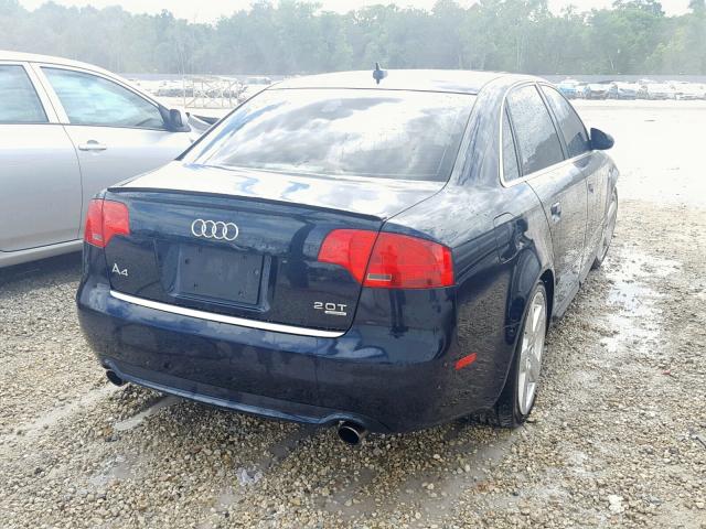 WAUEF78E97A241831 - 2007 AUDI A4 S-LINE BLUE photo 4