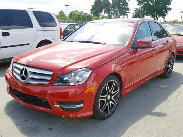 WDDGF4HB3DA808441 - 2013 MERCEDES-BENZ C 250 RED photo 2