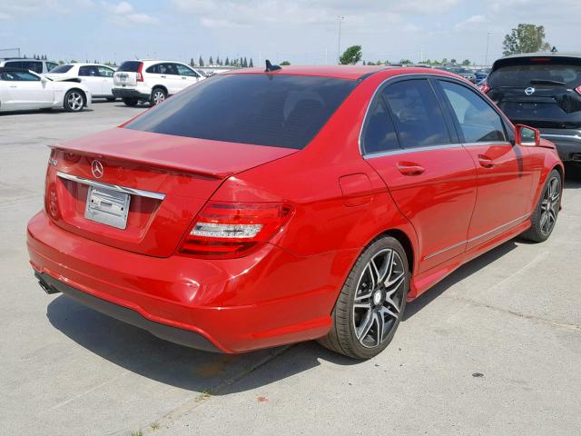 WDDGF4HB3DA808441 - 2013 MERCEDES-BENZ C 250 RED photo 4